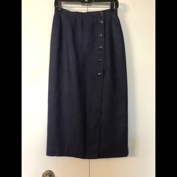 Liz Claiborne 100% Linen Skirt Sz 8P Pencil Straight Pockets - Picture 8 of 12